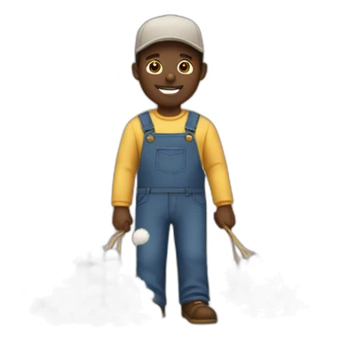 black guy collecting cotton sticker