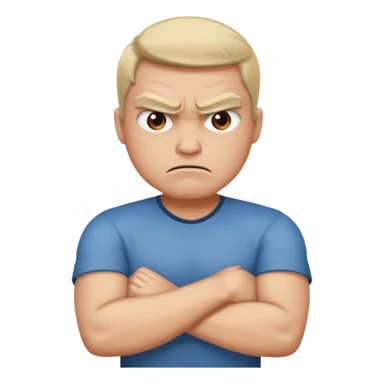 angry face with arms crossed sticker