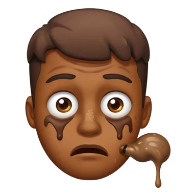 man with poop face  sticker