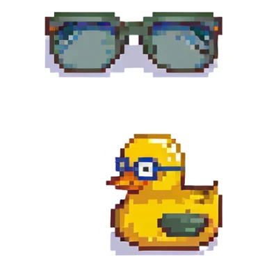 Rubber duck wearing tiny glasses sticker