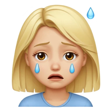 Blonde girl crying  sticker