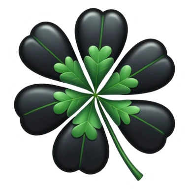 Black 5 leaf clover sticker