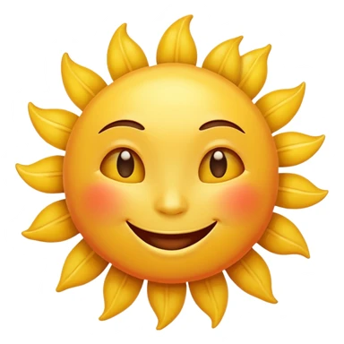 smiling sun emoji, simple and cheerful, apple style sticker