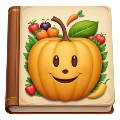 an old brown heavy book with healthy food on the cover Disney style sticker