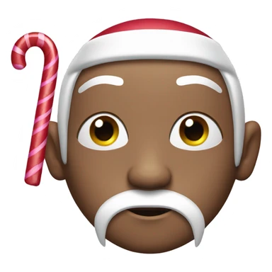 Santa withs fake lashes and a pink candy cane sticker