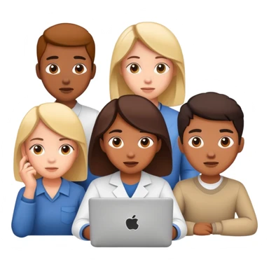 A group of students solves a problem in an online lesson sticker