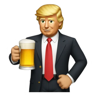 Donald trump drinking a beer sticker