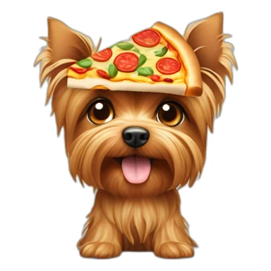 Yorkshire terrier amqui a des pizza dans les pattes sticker