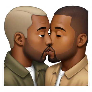 Kanye and kid cudi kissing sticker
