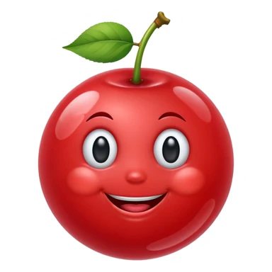 bubbles smiling cherry sticker