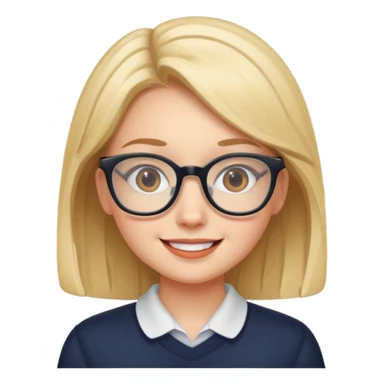 cute girl, glass, smart sticker