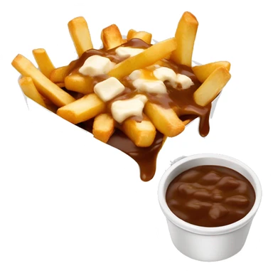 “Quebec poutine with crispy fries, melted white cheese curds, and rich brown gravy.” sticker