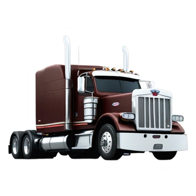 Peterbilt 389 brown cherry with flat top and slash cut exhaust stacks sticker