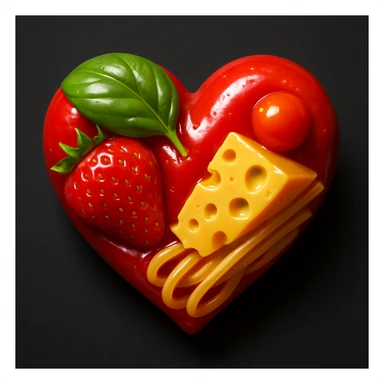 food heart emoji, shiny sticker