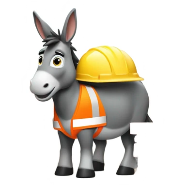 Donkey in construction  sticker