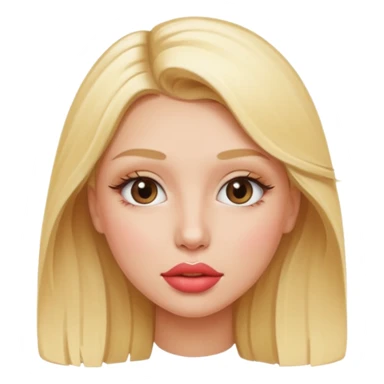 Blonde girl getting lip filler sticker