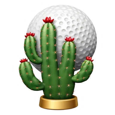 cactus trophy golf ball sticker