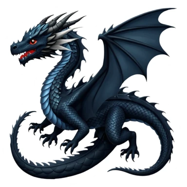 Realistic black dragon beautiful pretty high detail flying dragon  sticker