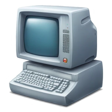 an old 90s era computer that is iced and frozen over sticker