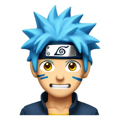 older naruto character with bright blue hair and yellow eyes sticker