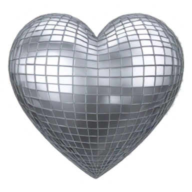 Heart Shaped discoball in Silver  sticker