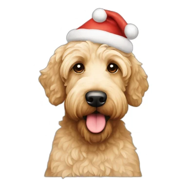 Christmas hat blonde labradoodle sticker