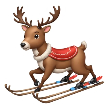 
reindeer skiing sticker