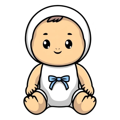 Pastel pink baby doll toy sticker