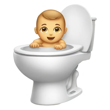 baby Sitting on the toilet in the bathroom sticker
