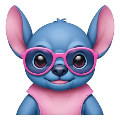 stitch con occhiali da sole rosa sticker