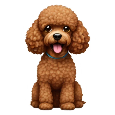 Brown mini poodle  sticker