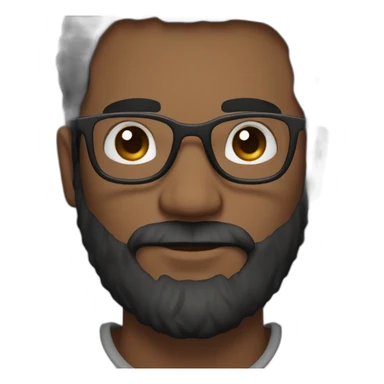 dark bearded guy in glasses with big brown eyes sticker