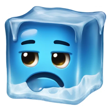 melting face in ice cube sticker
