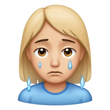 sad face with tears streaming down sticker