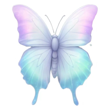 Pastel white iridescent nebula butterfly sticker