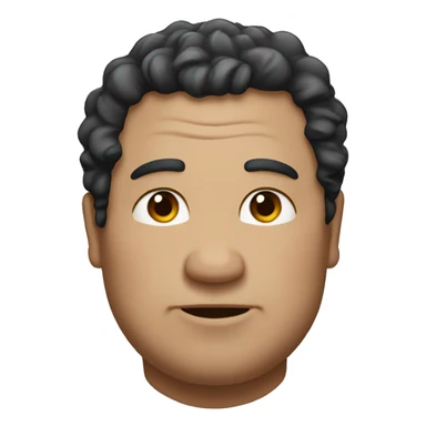 An overweight middle-aged man with black curly hair. sticker