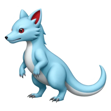 White Colorless Cold Salamence-Sprigatito-wolf  (full body) sticker