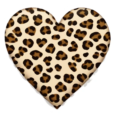 heart with a leopard print patern sticker