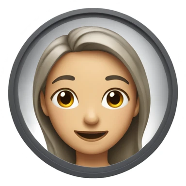 Smiling woman looking to herself in a mirror  sticker