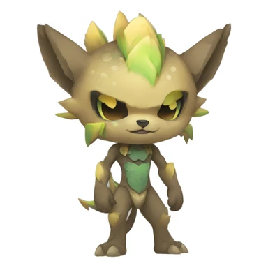 a anthro chibi-style rock-type-ground-type Fakémon-hybrid full body sticker
