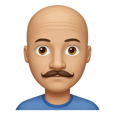 player bald and mustache  sticker
