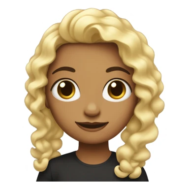 Uma menina de cabelo ondulado preto, cor de pele branca, olhos castanhos escuros  sticker