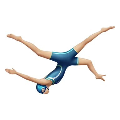 An icon showing a diver captured mid-air in a graceful pose above a pool, with a diving board behind and water below. Splash trails and motion lines emphasize precision and elegance. Transparent background highlights the beauty and focus of competitive diving. sticker