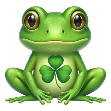 Frog holding 4 leaf clover sticker