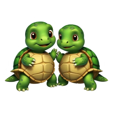 Turtle best friends having a conversation  sticker