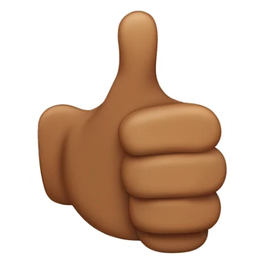 a thumbs up but sideways, the thumb is pointing to the left, brown skin sticker