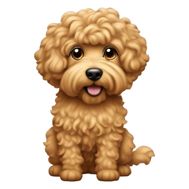 Apricot whoodle dog with curly hair sticker