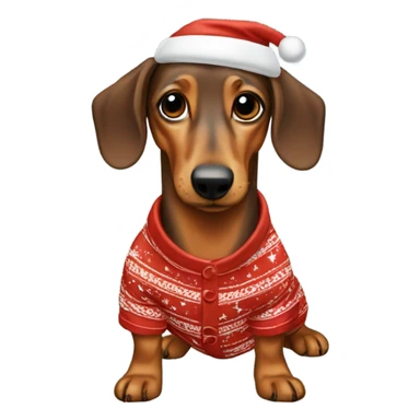 Dachshunds wearing Christmas pyjamas sticker