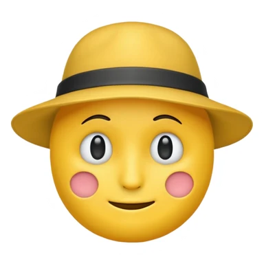 an emoji with no face with a hat on sticker