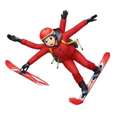 A skier crashing sticker